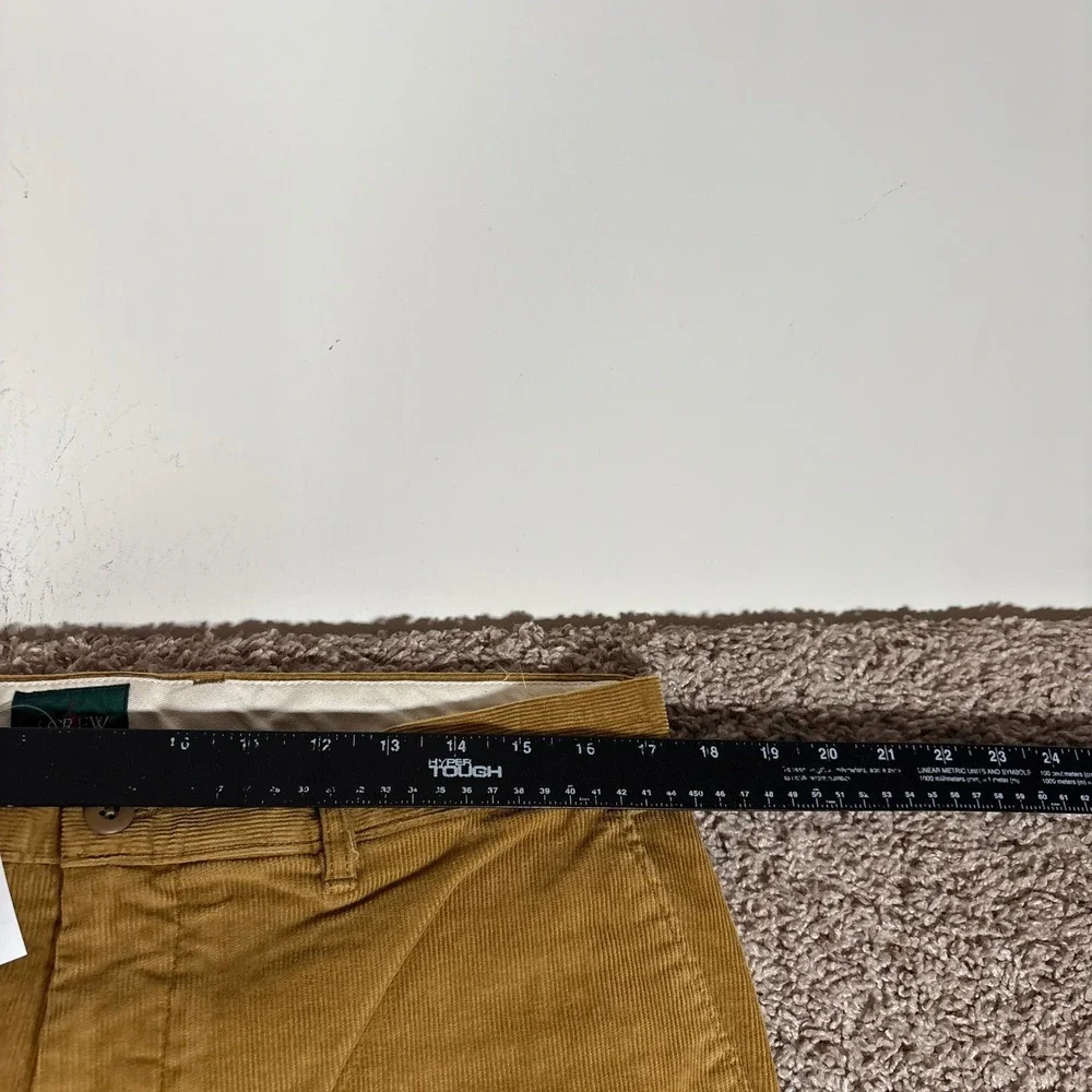 J.Crew Mens Oarsman Classic Straight Corduroy Pants 34x36 Mustard Tan Stretch